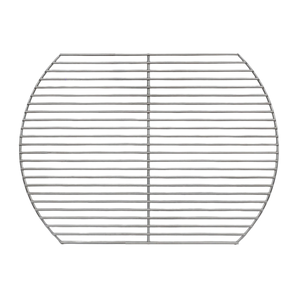 13"x17" Stainless Oval Grid slides in and out of the Large Adjustable Rig and sits atop the Adjustable Rig Extender. CGS grid made for use in the Large Big Green EGG.