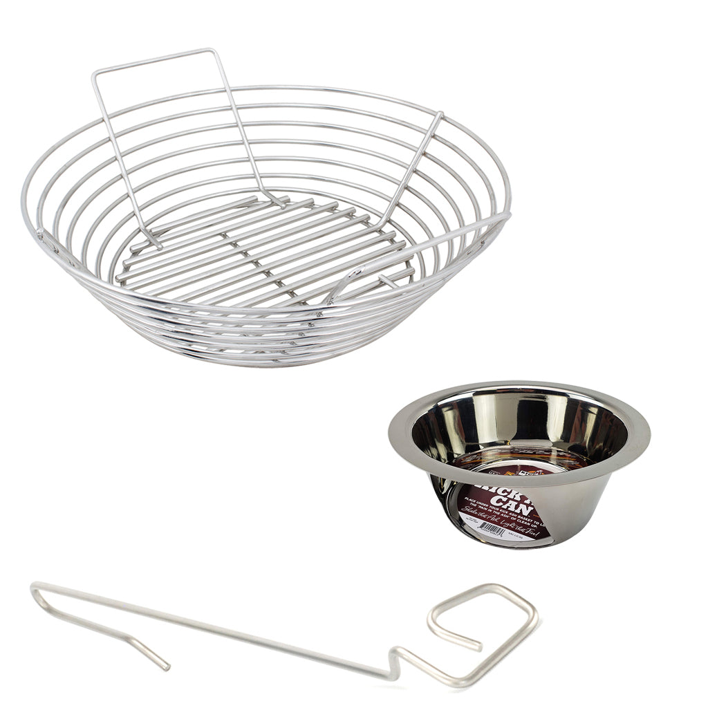 classic kamado joe kick ash basket, kick ash can and ceramic grill store's lump rake