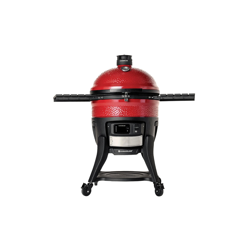 Kamado Joe Big Joe Konnected 24-inch ceramic grill, front view.