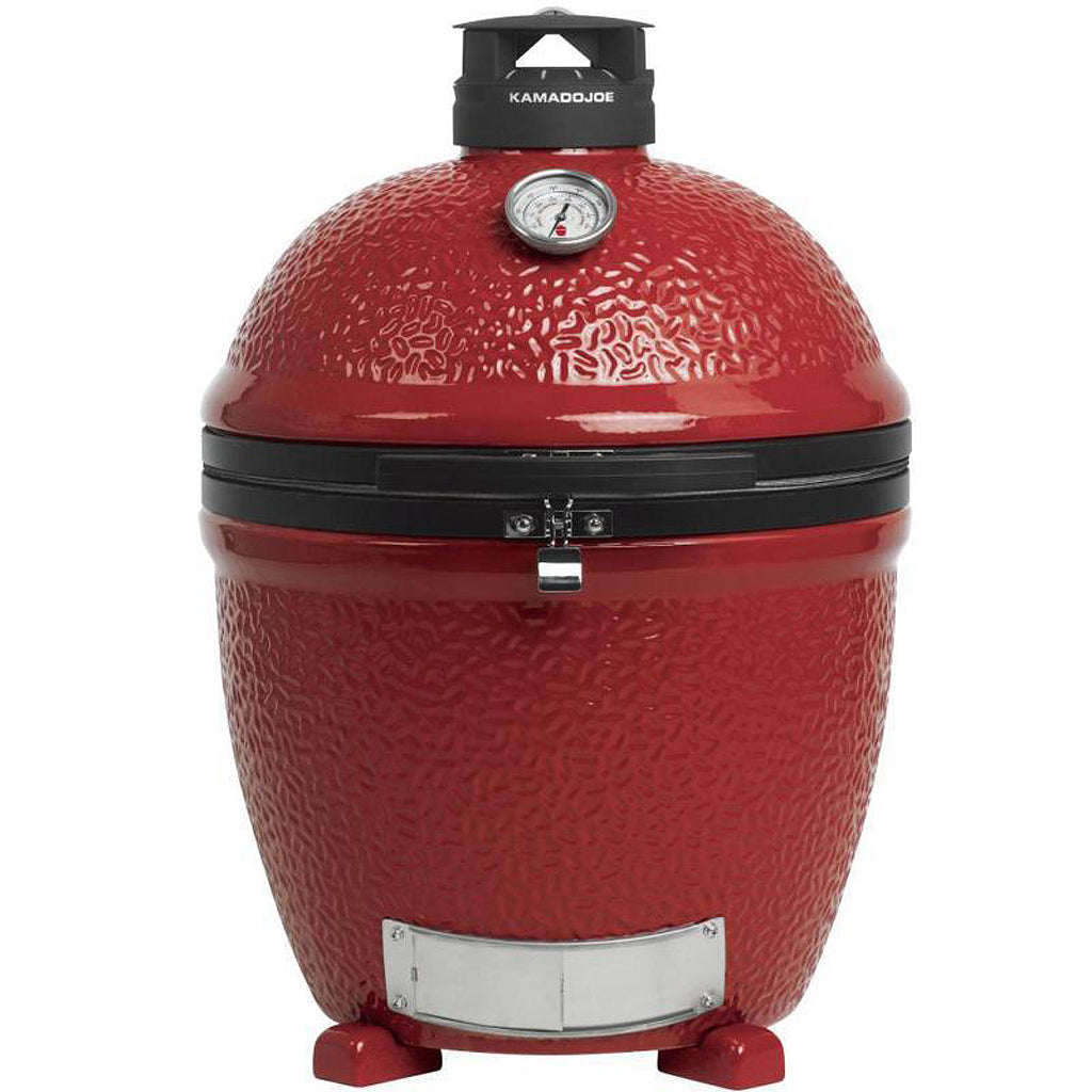 Kamado Joe Classic II, 18-inch, built-in ceramic grill for outdoor kitchens and custom tables, front view.