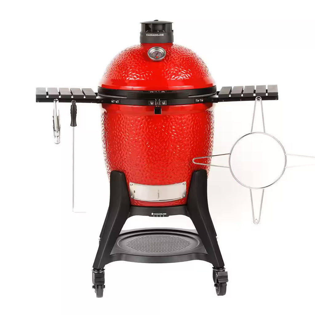 Kamado Joe Classic 3, 18-inch, cart with side shelves, front view