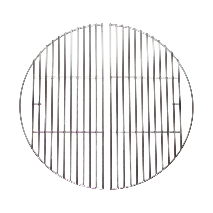 A pair of half-moon heavy duty cooking grates for the Classic Kamado Joe Grill. Made in the USA. Pair weighs 5.25 lbs.