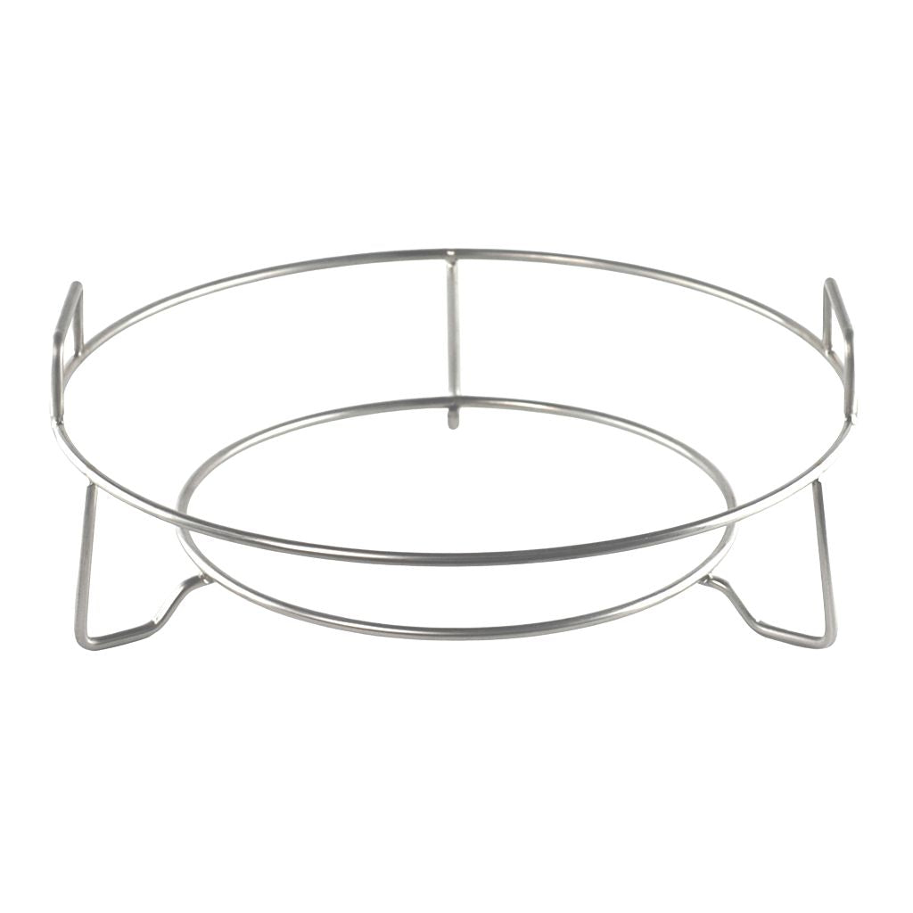 CGS Large 3 Leg Expander with handles for versatile grilling in the Large Big Green EGG. It supports large half-moon deflectors for BBQ cooks, elevates the cooking grid closer to the opening, and enables easy lifting in and out.