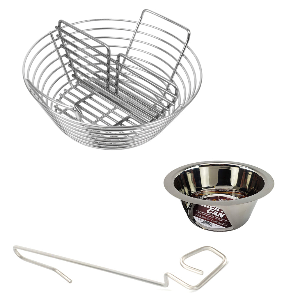 Kick Ash Basket, Can and CGS Basket Divider for Pit Boss 22 and Louisiana Grills 22 kamados. Includes Free CGS Lump Rake.