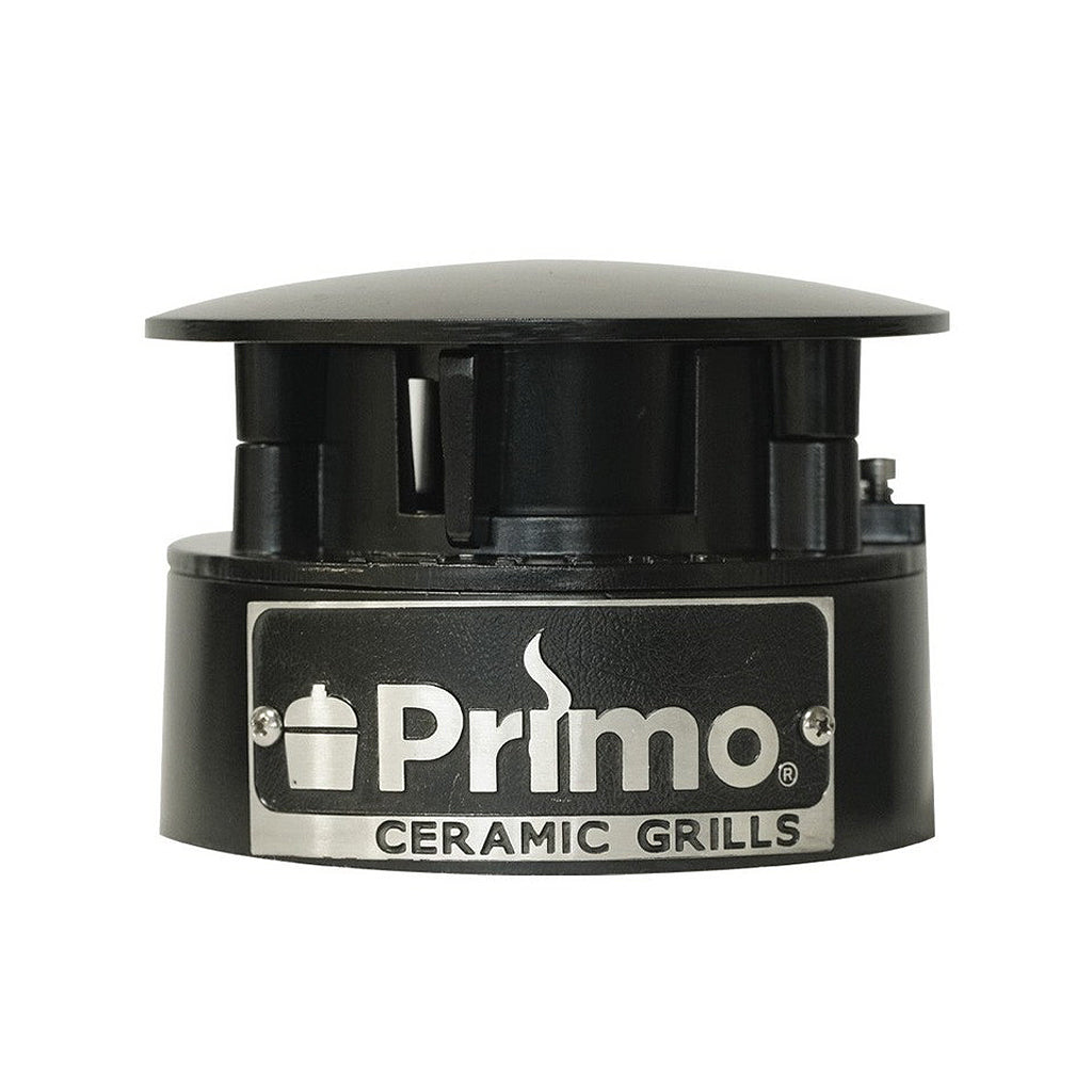 Front view of the Primo Grills top chimney vent, pg1000196, for xl oval, large oval and kamado round Primo Grills.