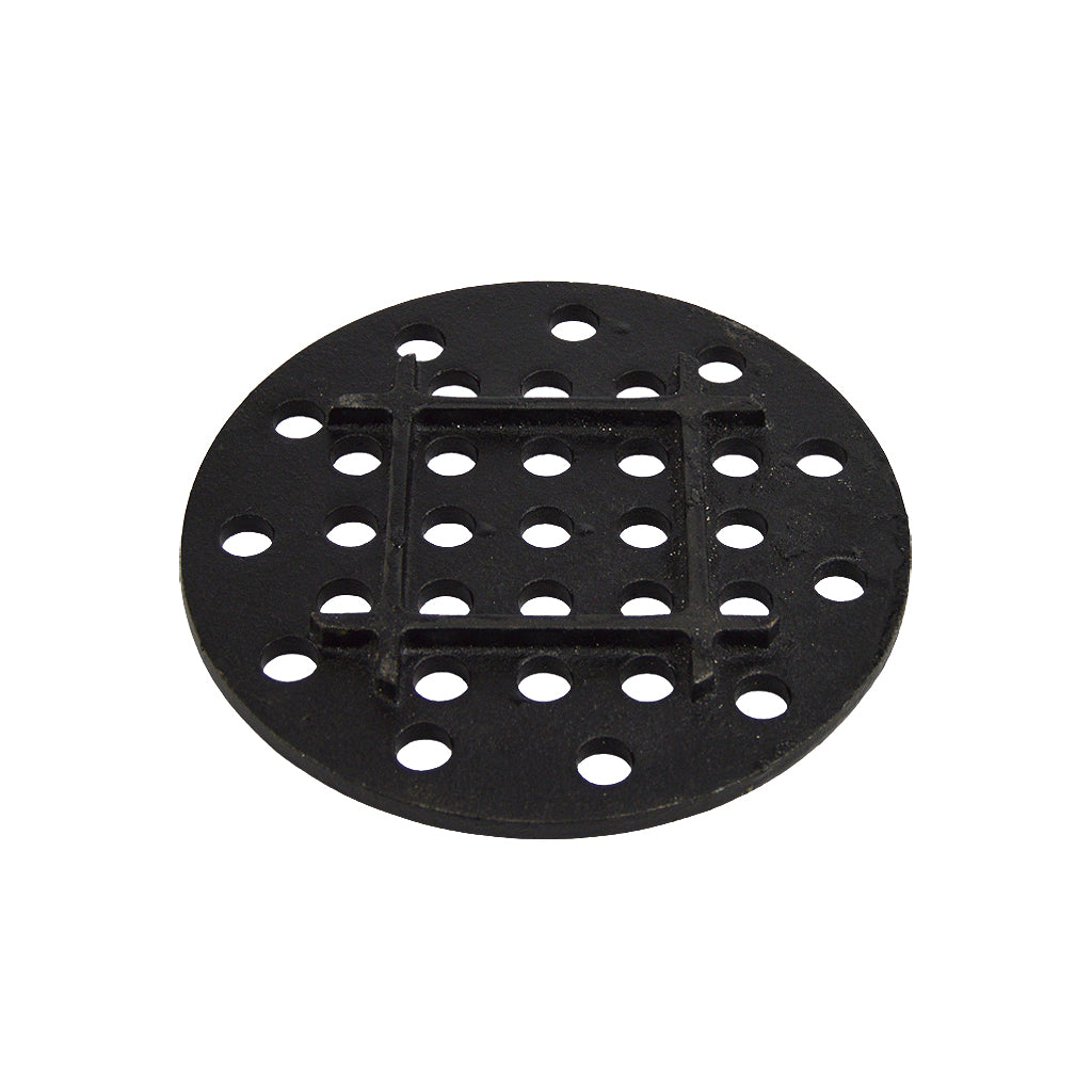 Bottom side of the primo round charcoal grate, showing the reinforced thickness.