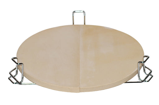 Primo Round deflector rack with pair of 15-inch half-moon deflector plates. Use both plates for low & slow barbeque cooks.