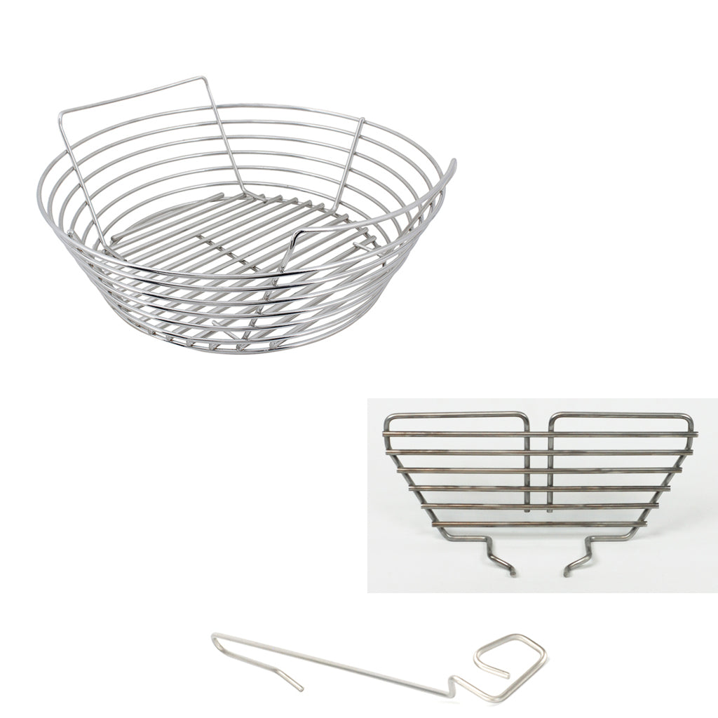 Kick Ash Basket, CGS Basket Divider and Lump Rake for Vision Grills Kamados.