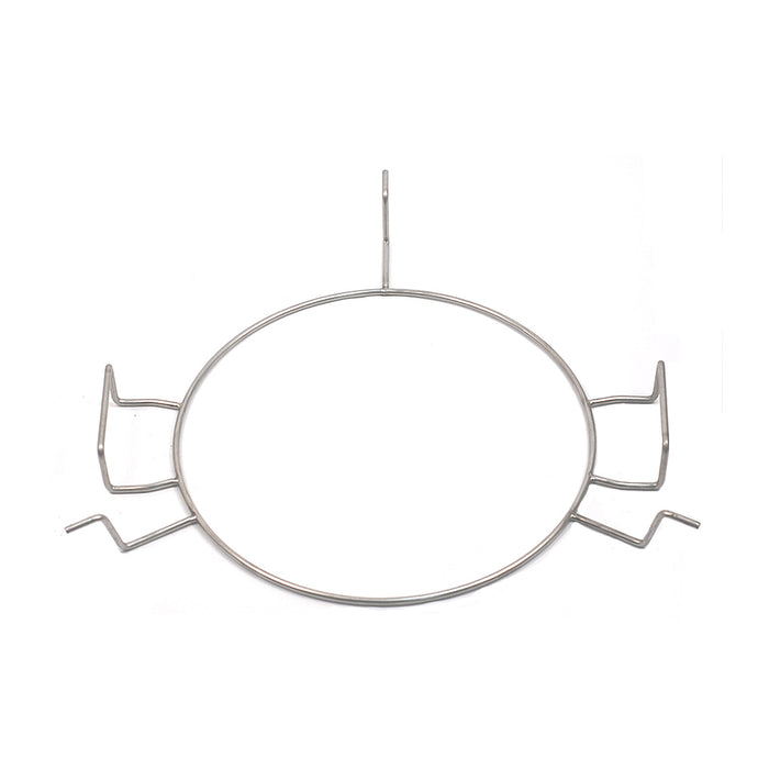 XL Accessory Ring for the XL Big Green EGG. Use to hold half-moon deflectors for double indirect bbq, drop a searing grid closer to the lump, create a half indirect/direct set-up with xl grid, hold a wok or push a pizza stone up in the xl dome. Handles make for easy in and out.