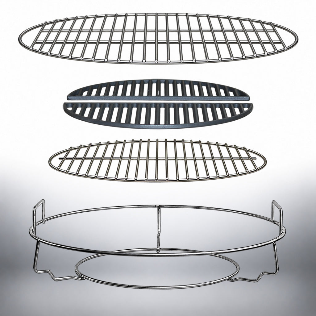 Cooking grids that work with CGS XL Woo Expander systems for the XL Big Green EGG