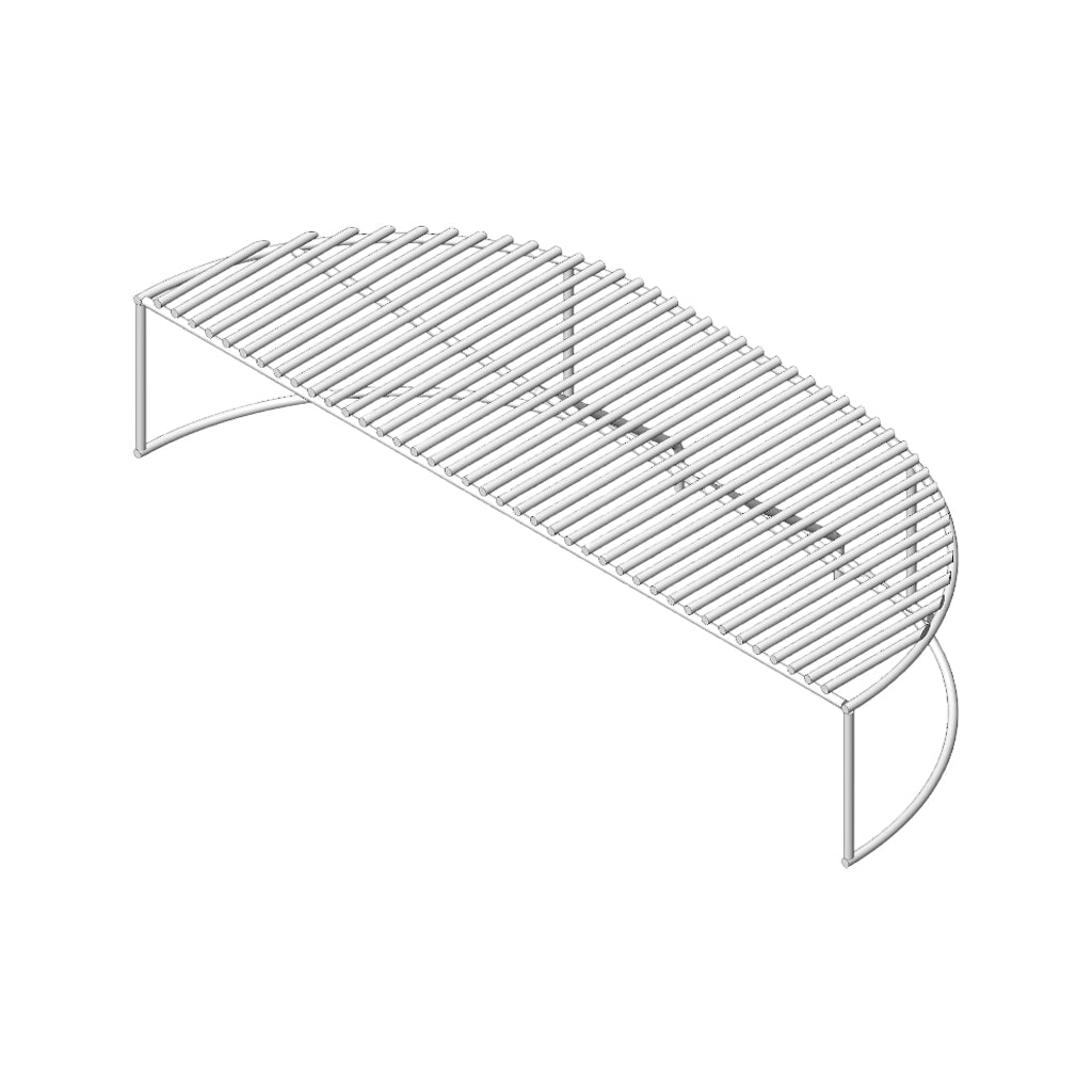 Top side view of the Primo XXL Oval Extension Rack adds a second level to the XXL kamado.