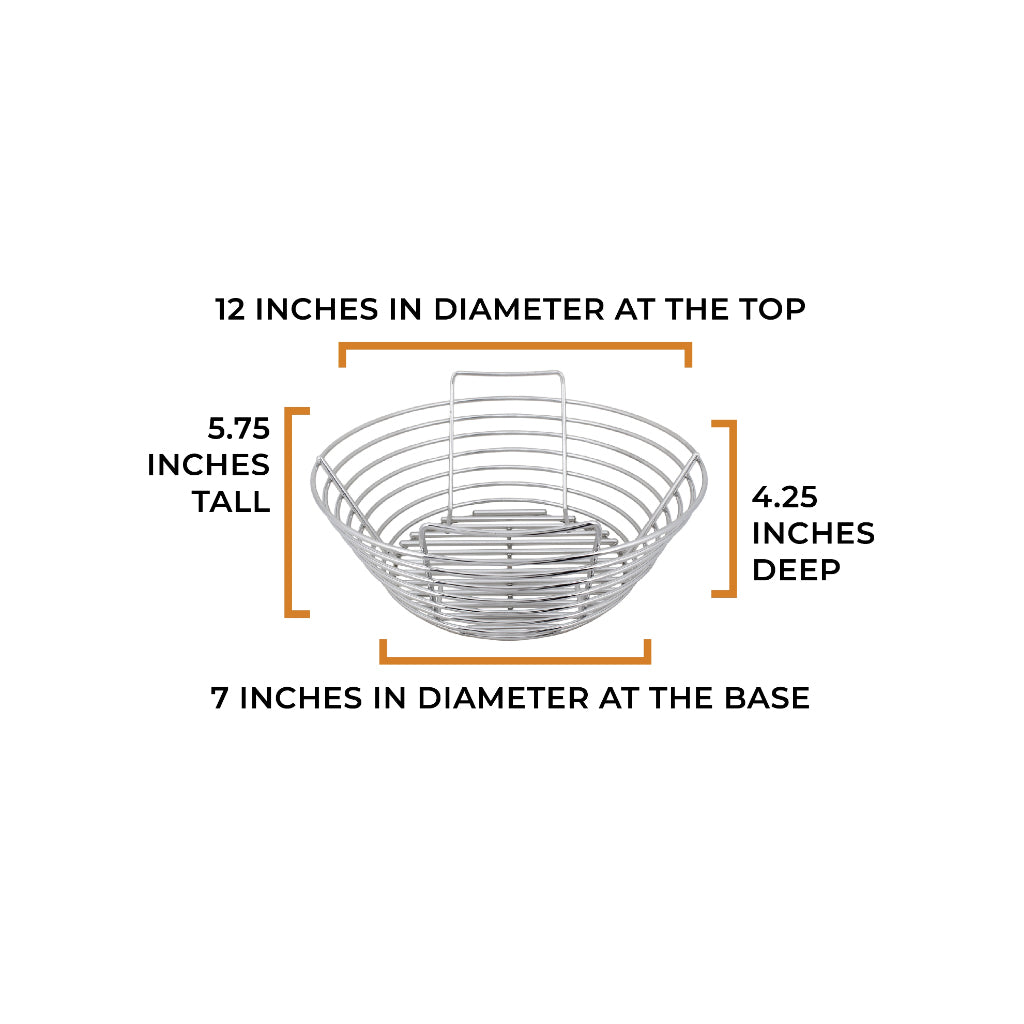 dimensions for medium big green egg kick ash basket