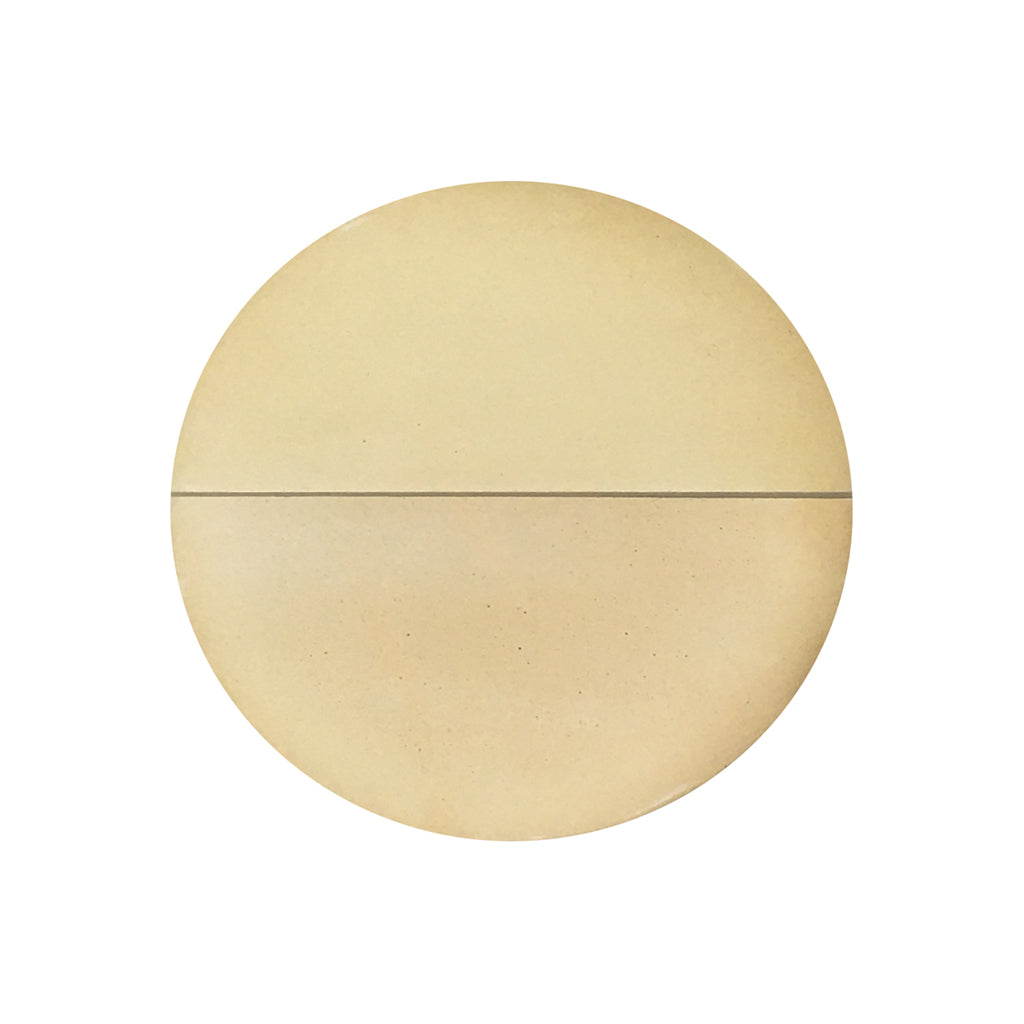 pair 16" stones used as half moon heat deflectors in large kamado grills