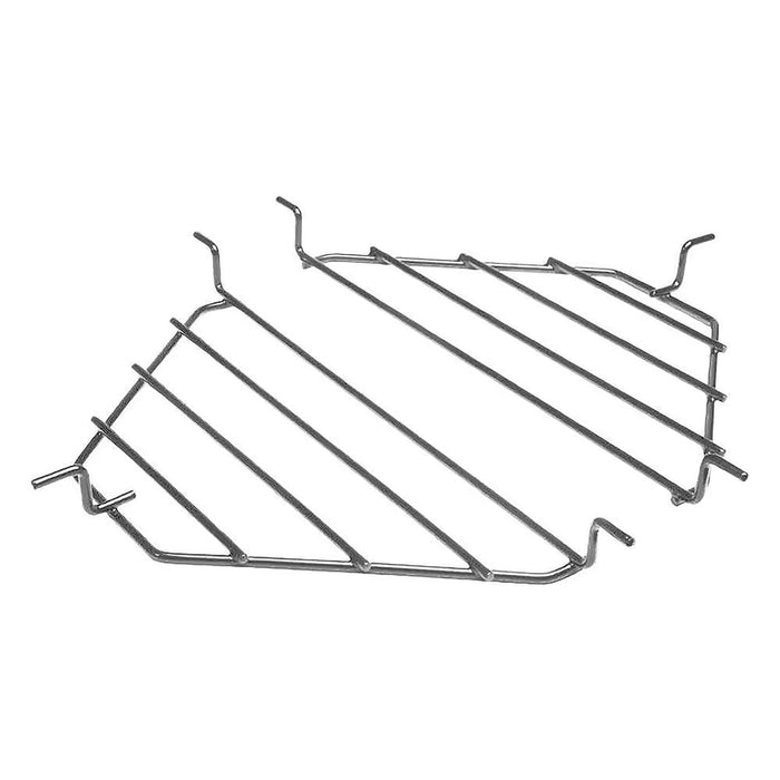 Primo Grill Deflector Racks hold Primo Grill ceramic stone deflector plates under the cooking grid on long BBQ cooks.