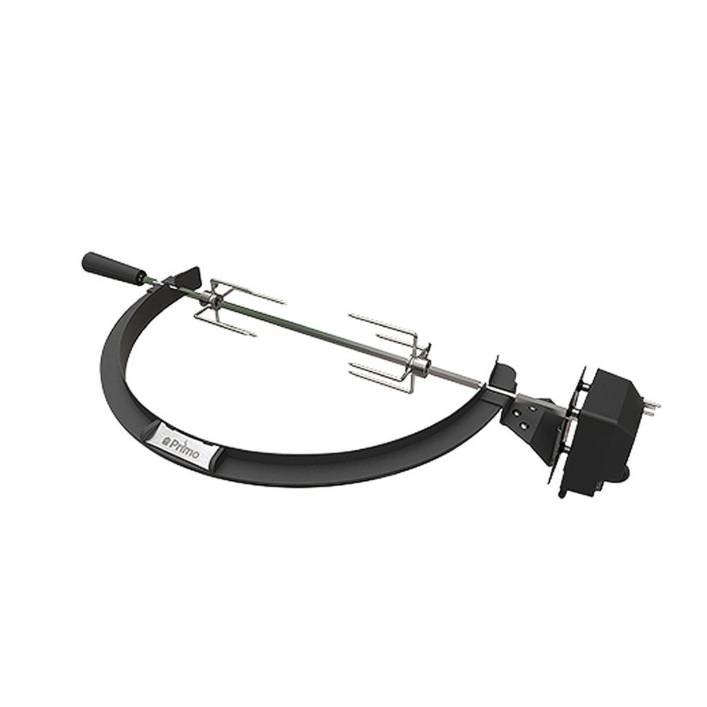 Primo Rotisserie Kit with frame, motor, spit rod and meat forks for Primo ceramic grills