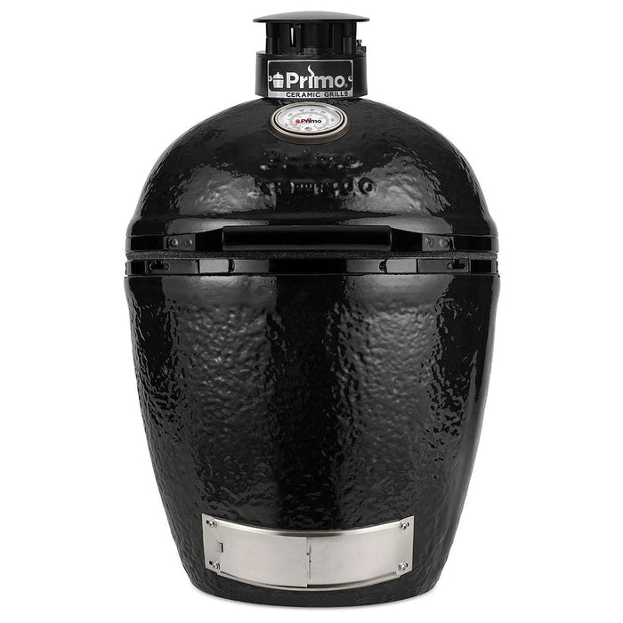 Primo Round Charcoal Kamado Grill for outdoor kitchens or table settings.