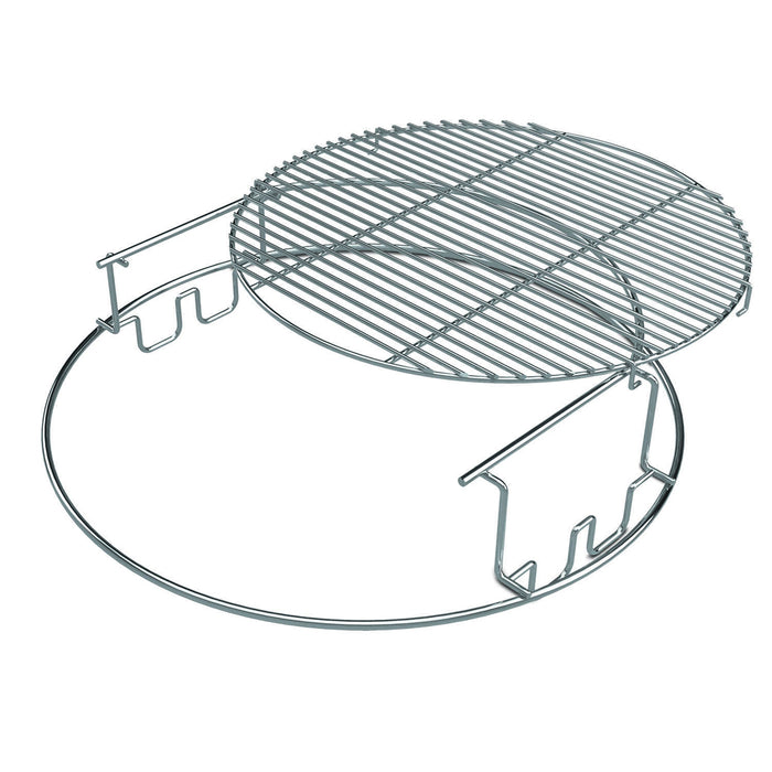 Two piece XL Big Green EGG Multi-level kit for the Big Green EGG EGGspander system. Multi-Level Rack sits atop the XL EGGspander basket. 121219
