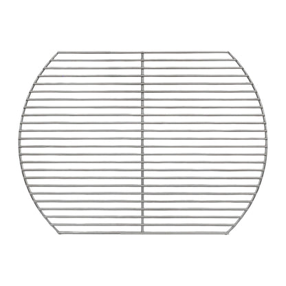 13"x17" Stainless Oval Grid slides in and out of the Large Adjustable Rig and sits atop the Adjustable Rig Extender. CGS grid made for use in the Large Big Green EGG. 