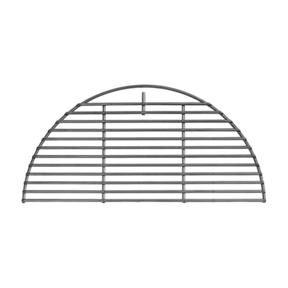 CGS 18 inch half-moon grid for use atop the Large Adjustable Rig in the Large Big Green EGG. Grid sits top ring and to the back of the EGG, allowing access below. Size equals Large EGG grid cut in half. 