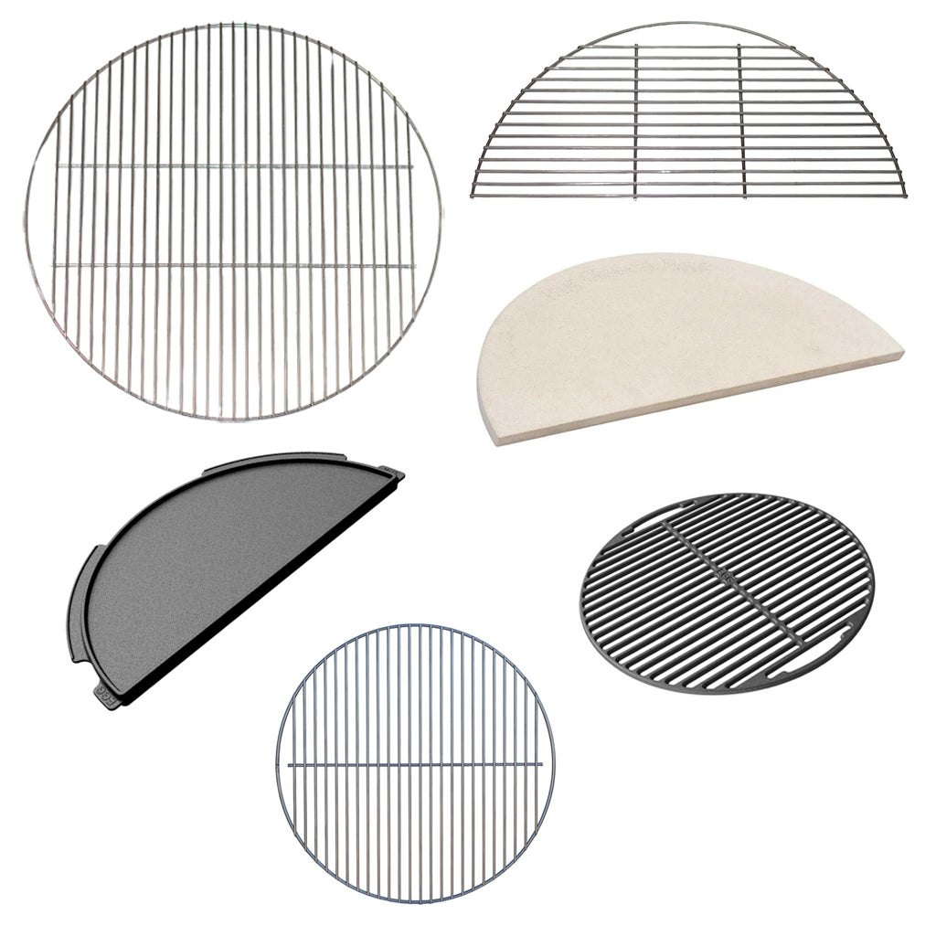 2XL Big Green Egg cooking grids, griddles, and heat deflectors for the CGS 2XL Woo
