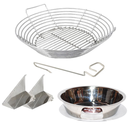 2XL Kick Ash Bundle for 2XL Big Green EGG. Bundle includes 2XL Basket, Can, 2 dividers and Free CGS Lump Rake