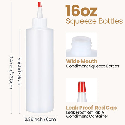 16 oz Squeeze Bottle, Clear