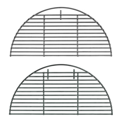 CGS 9"x18" Half-Moon Stainless Grid for use on CGS Rack Systems for the Large Big Green EGG. Two options to pick from  - Adjustable Rig and Woo.