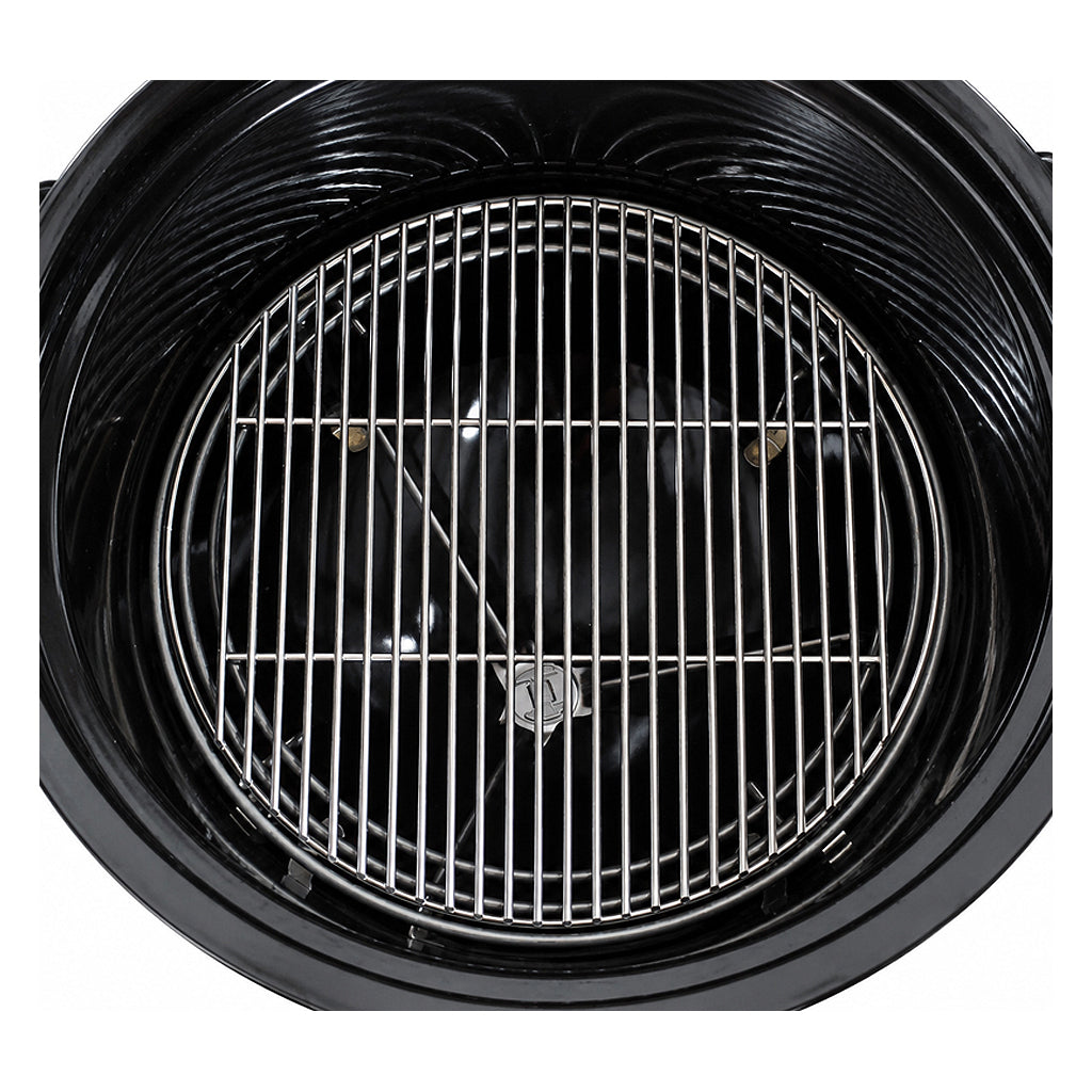 CGS 18 inch heavy duty cooking grate set inside the Weber Summit Kamado firebowl - high sear grilling position