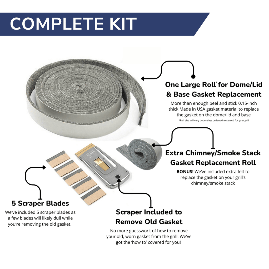 Big Green Egg Large Replacement Nomex Gasket Kit – High Heat, Plain, No Adhesive