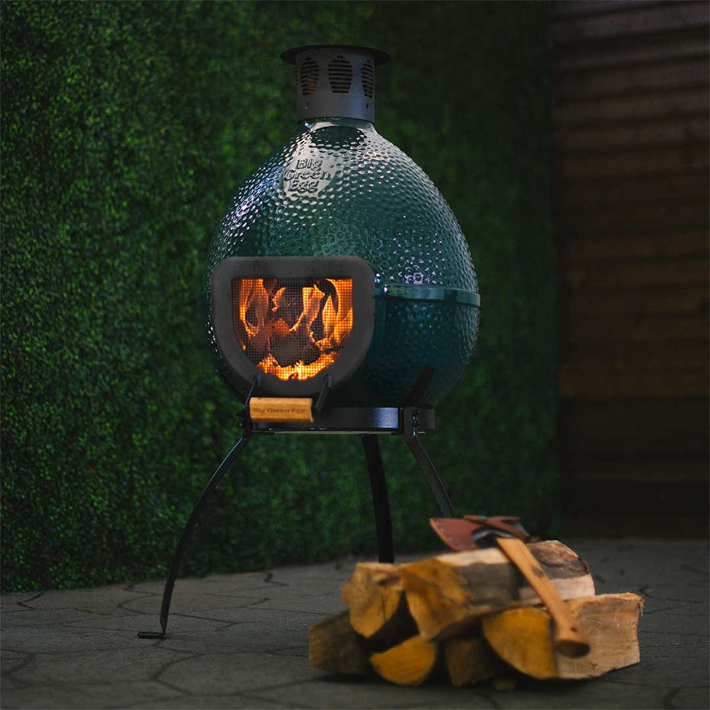 Add a Big Green EGG Chiminea to any Dallas Fort Worth backyard.  