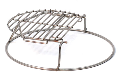 CGS sliding second level grid for Joe Junior; the base ring slips over the Expander handles for stability while the upper grid slides back for lower level access.