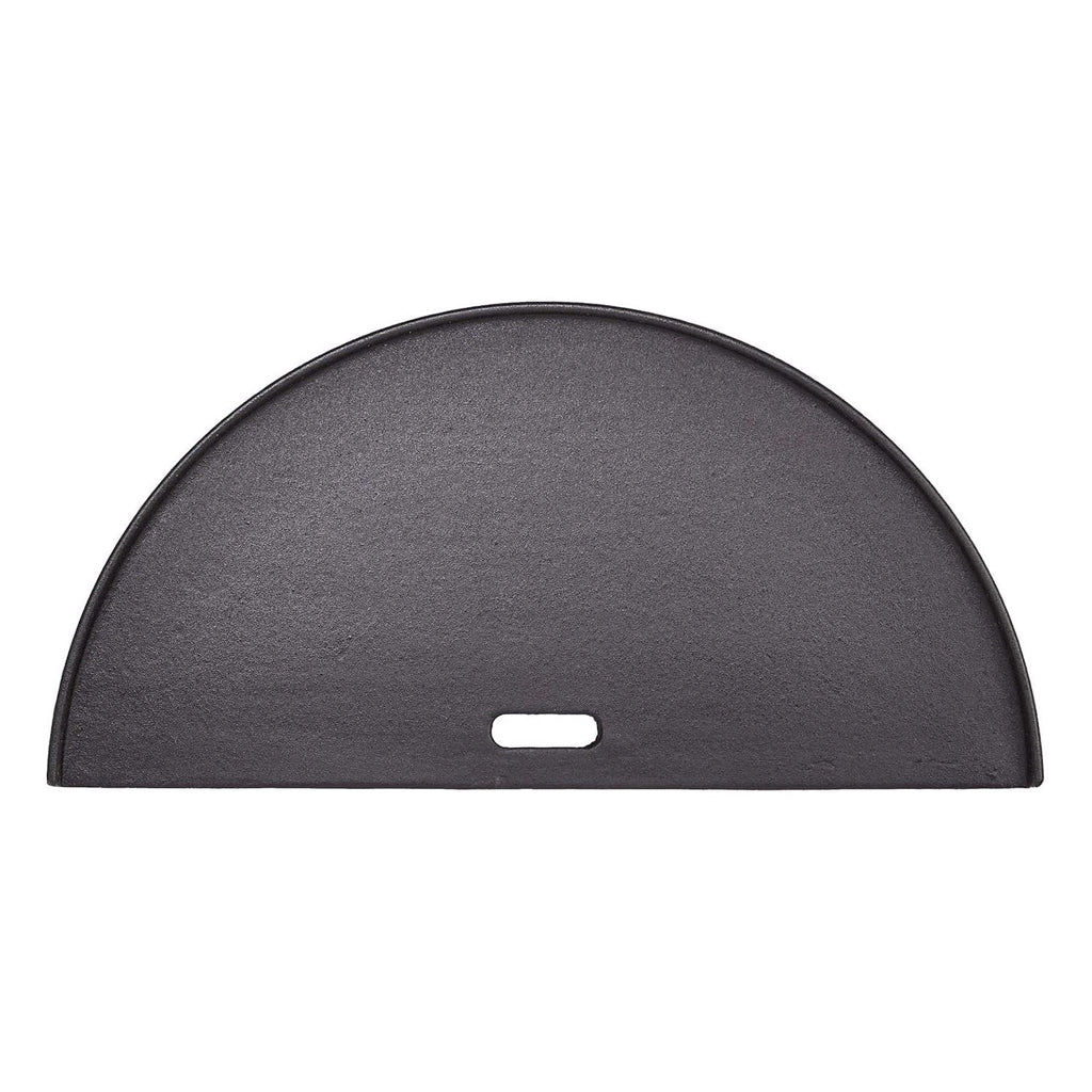 Kamado Joe Big Joe Half Moon Cast Iron Reversible Griddle, smooth side, (BJ-HCIGRIDDLE) for 24-inch ceramic grills.