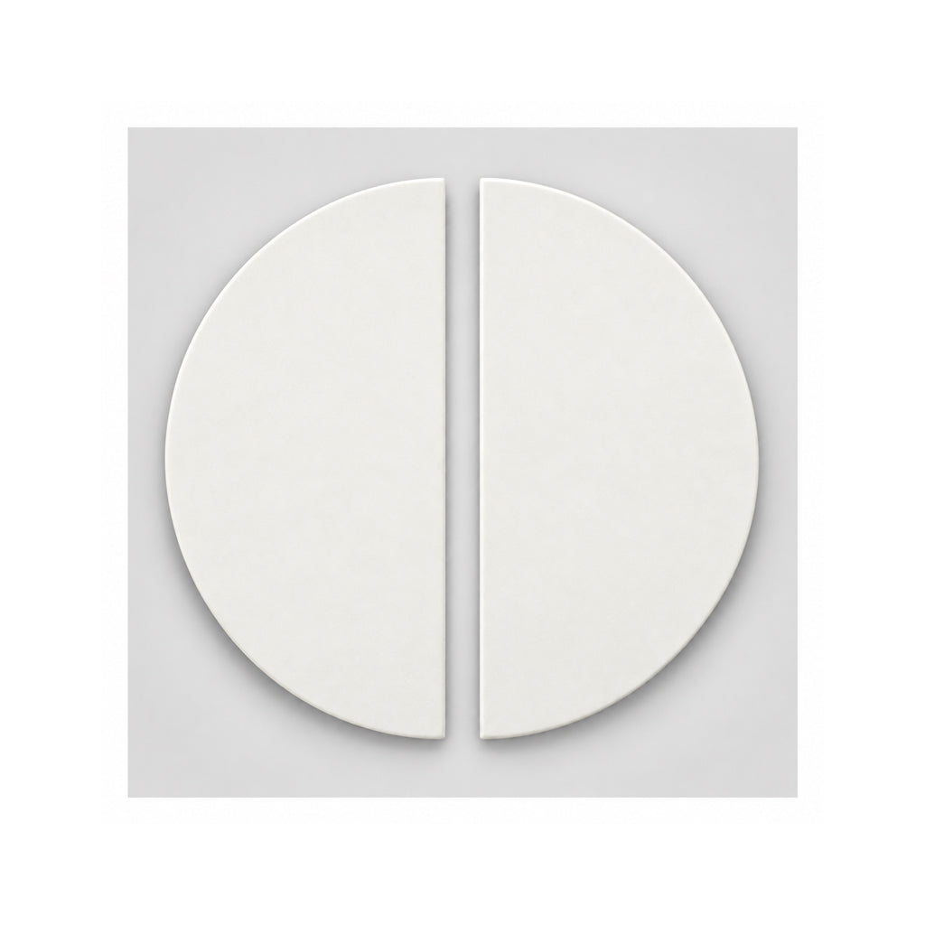 Pair of Kamado Joe 19.5" Ceramic Half-Moon Heat Deflector Plates for 24" Big Joe grills.