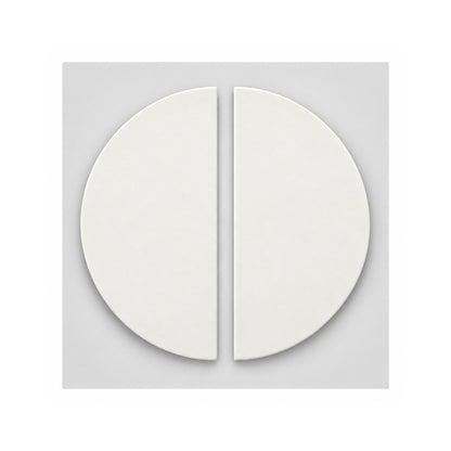 Pair of Kamado Joe 19.5" Ceramic Half-Moon Heat Deflector Plates for 24" Big Joe grills.