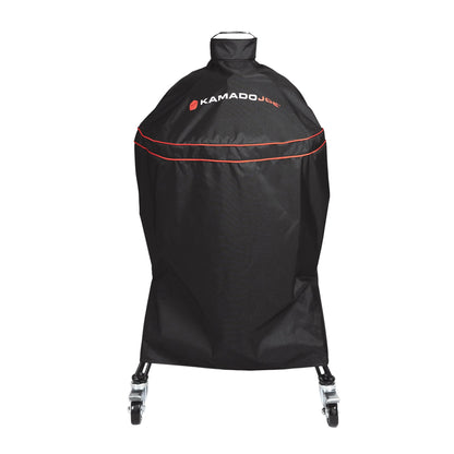 Kamado Joe full length cart cover with pull tight quick release buckle strap for Classic or Big Joe grills.