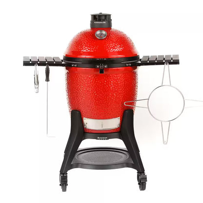 Kamado Joe Classic 3, 18-inch, cart with side shelves, front view