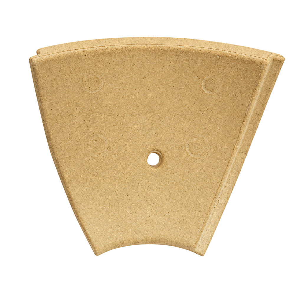 Inside view of a Kamado Joe replacement ceramic AMP FireBox wall panel showing the airflow hole.