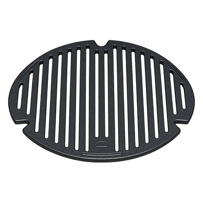 Thick side of the Kamado Joe Joe Jr. dual-sided cast iron searing plate for high-heat grilling and searing.