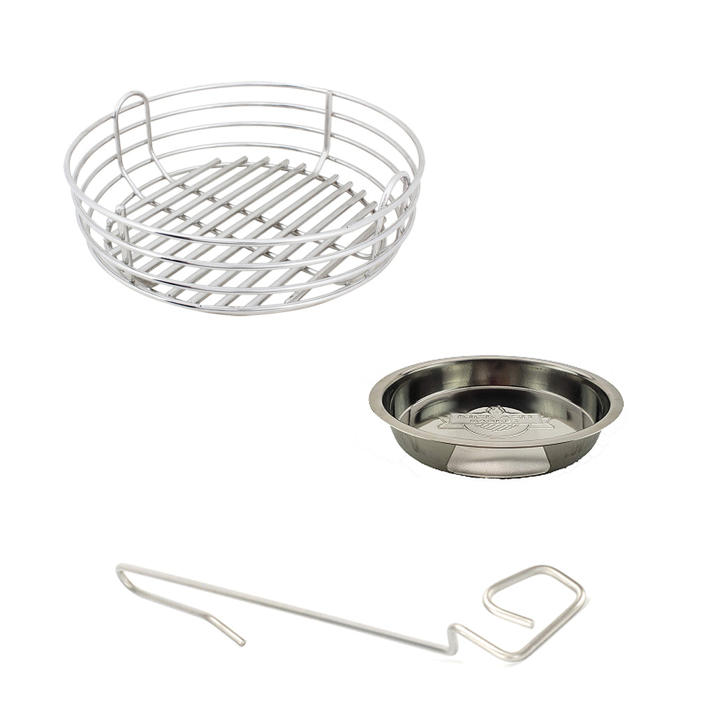 Kick Ash Basket and Can with a Free CGS Lump Rake for the MiniMax Big Green EGG.