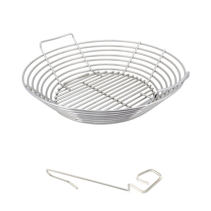 Side view Kick Ash Basket for Kamado Joe Big Joe grill with FREE CGS Lump Rake