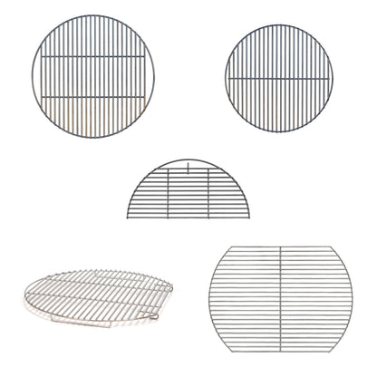 CGS 304 stainless cooking grids for CGS Large Adjustable Rig – 18″, 17″, half-moon, sliding, and oval grids, Made in USA