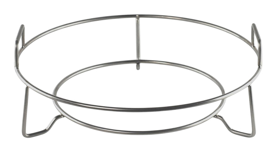 3 Leg CGS Woo for Medium Big Green Egg. Designed to fit the new fire ring with a flat top or conveggtor notches. Has handles for lifting in and out.