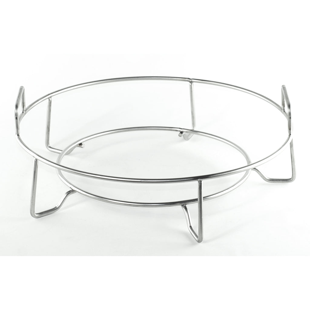 Medium Big Green Egg Expander with five legs. Designed to fit the original fire ring with 5 shallow notches on top. Has handles for lifting in and out. 