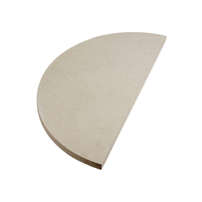 Single half moon 16" ceramic stone for zone grilling, half direct & indirect, in large kamado grills