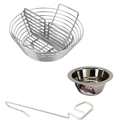 Kick Ash Basket, Can and CGS Basket Divider for Pit Boss 22 and Louisiana Grills 22 kamados. Includes Free CGS Lump Rake.