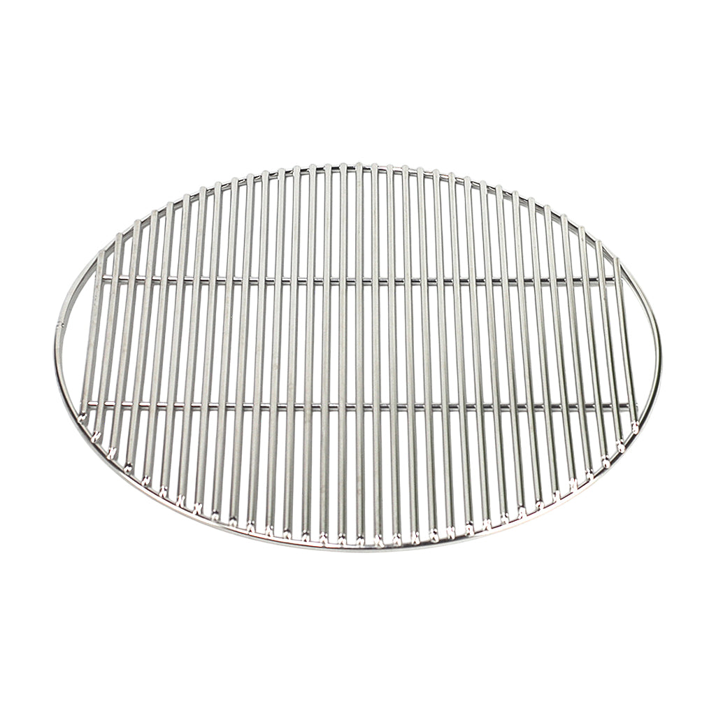 Top view of the heavy duty Stainless cooking grid for the Primo Kamado Round grill.  Replacment grill part number is PG0177904