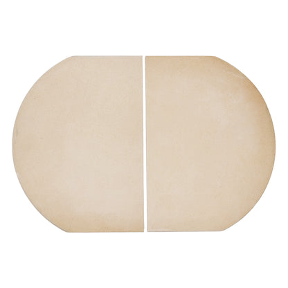 Top view of a pair of CGS Deflector Plates for Primo Oval Kamado Grills. Available for XL and Large Primo Ovals.