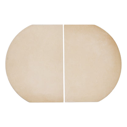 Two Primo Oval ceramic heat deflectors for XL and Large Primo Oval Grills.