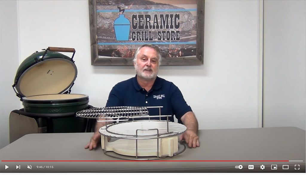 Video on our Expander (EGGspander) rack system for the Large Big Green EGG. EGGspander raises the cooking grate and makes it easy to lift Big Green EGG's convEGGtor in and out of the Large EGG.