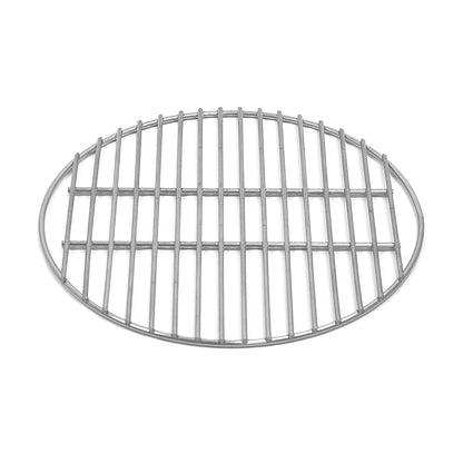 Top view of the 13-inch replacement Stainless cooking grate for the MiniMax and Small Big Green EGG kamado grills. 